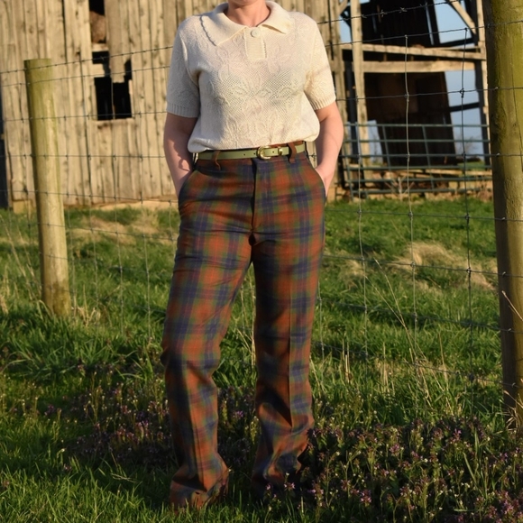 Vintage Pants - Vintage 1970’s Kazoo
Flare Plaid Pants